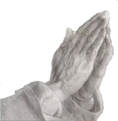 afbeelding van biddende handen.